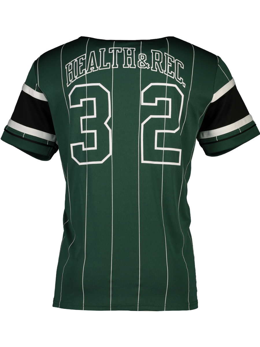 Green Striped Baseball Top