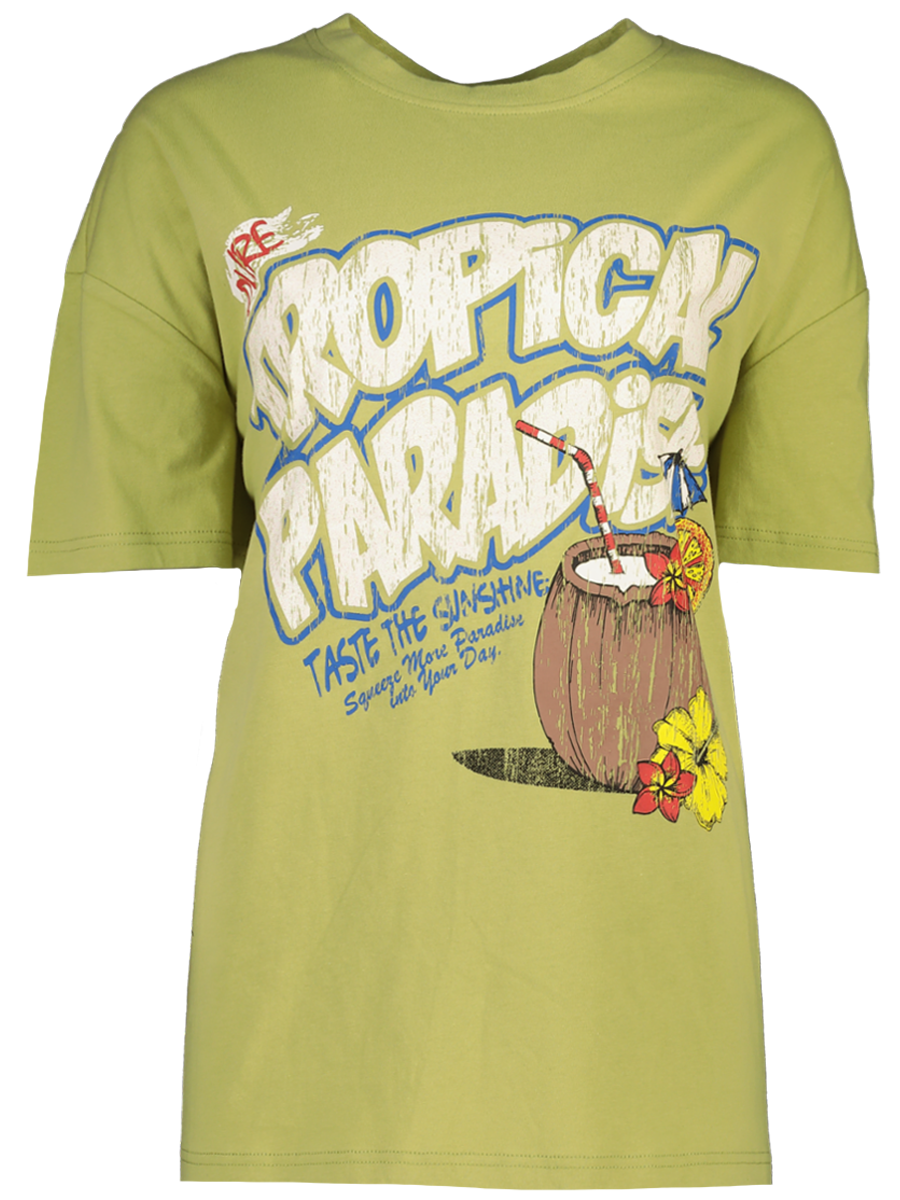 Green Graphic Oversized T-Shirt