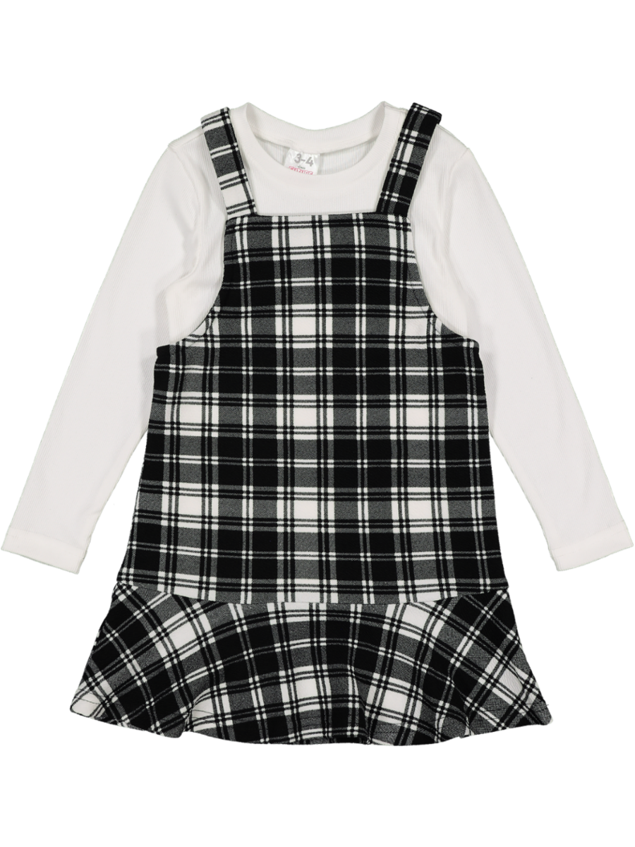 Black And White Pinafore Dress