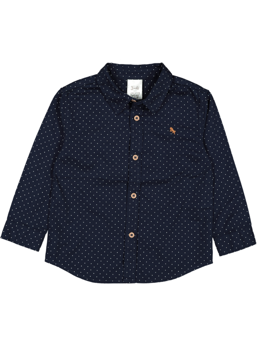 Navy Dotted Formal Shirt