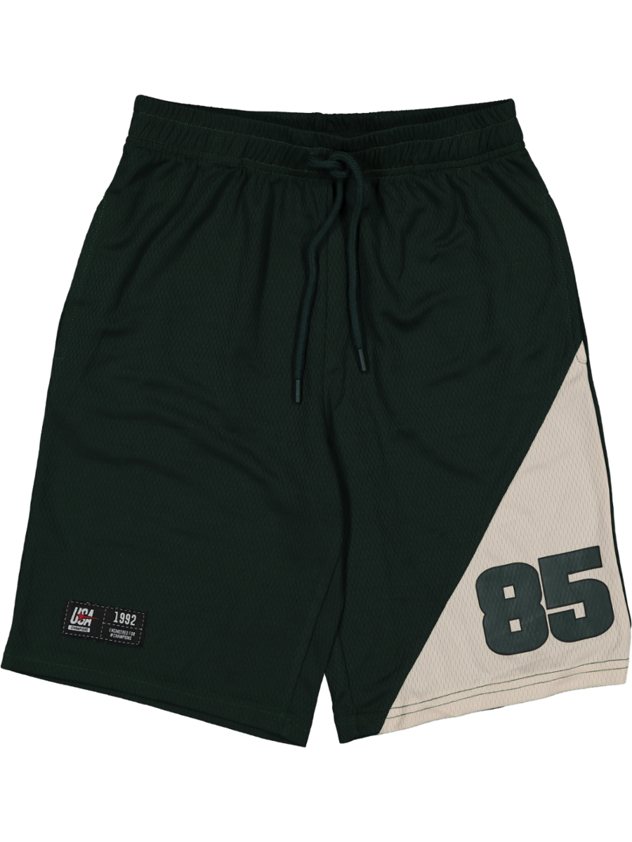 Black And Beige Baseball Shorts