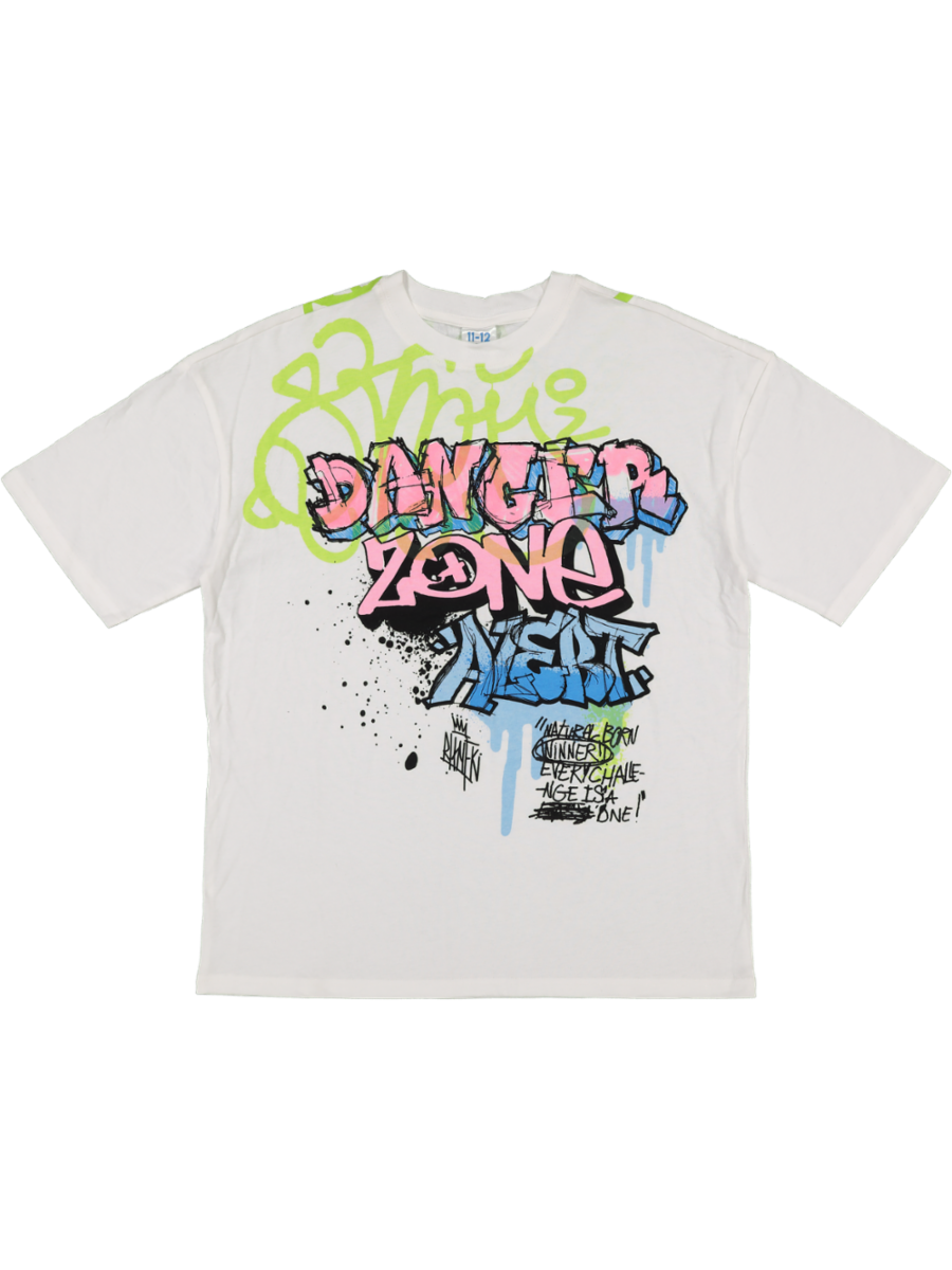 White Graffiti Style T-Shirt