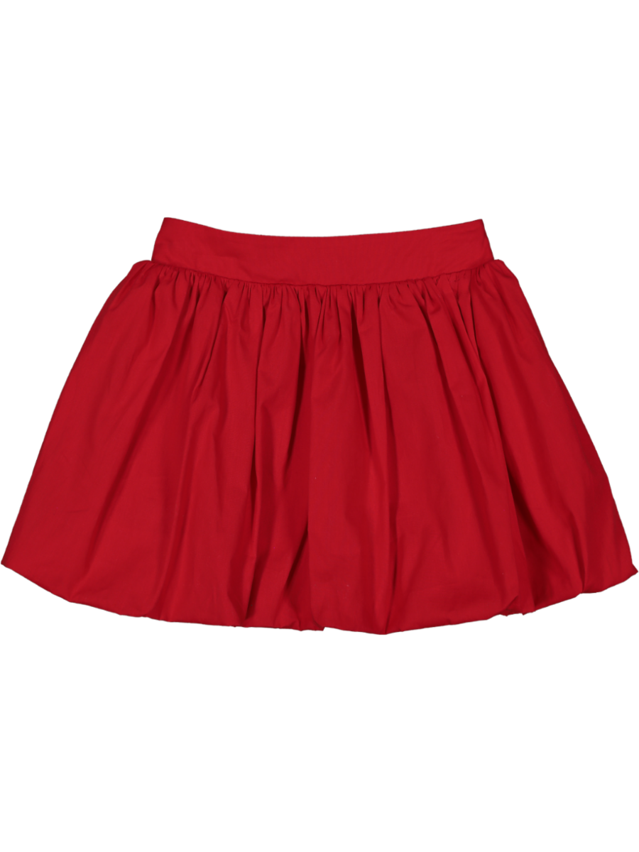 Red Woven Mini Skirt