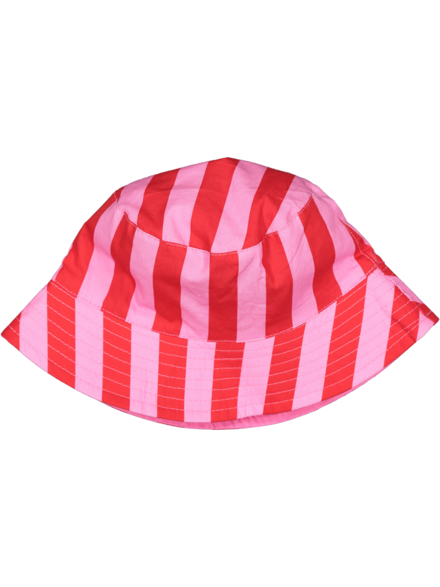 Pink Striped Reversible Bucket Hat