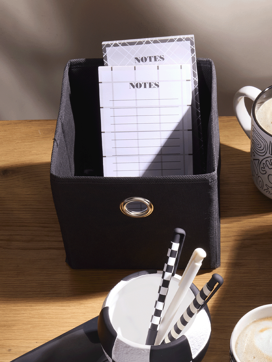 2 Pack Black Storage Desk Cubes
