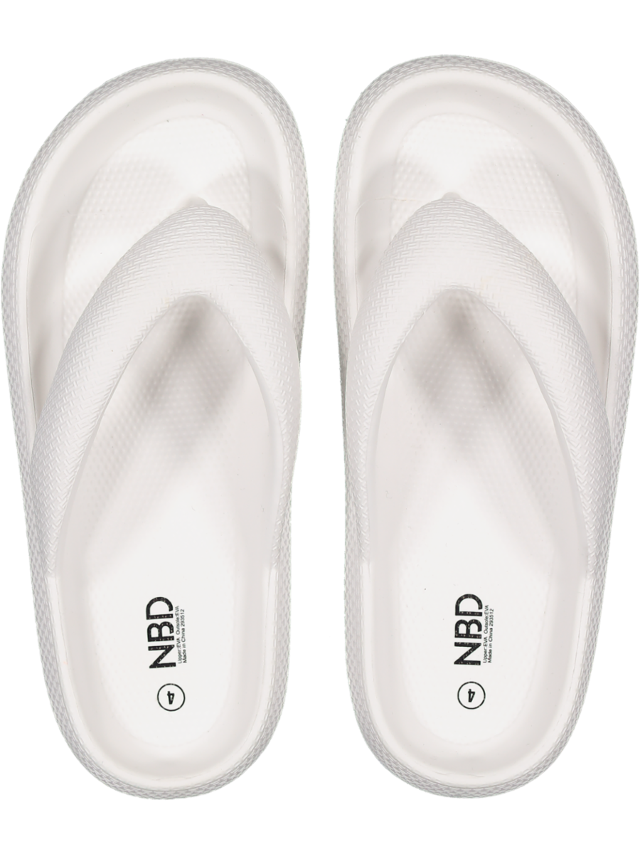 White Moulded Flip Flop Sandals